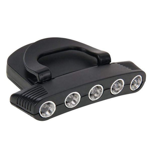 Head Light HeadLamp Cap Torch Bulb, 5 LED White Light Two Mode Adjustable (Black) - Image 4