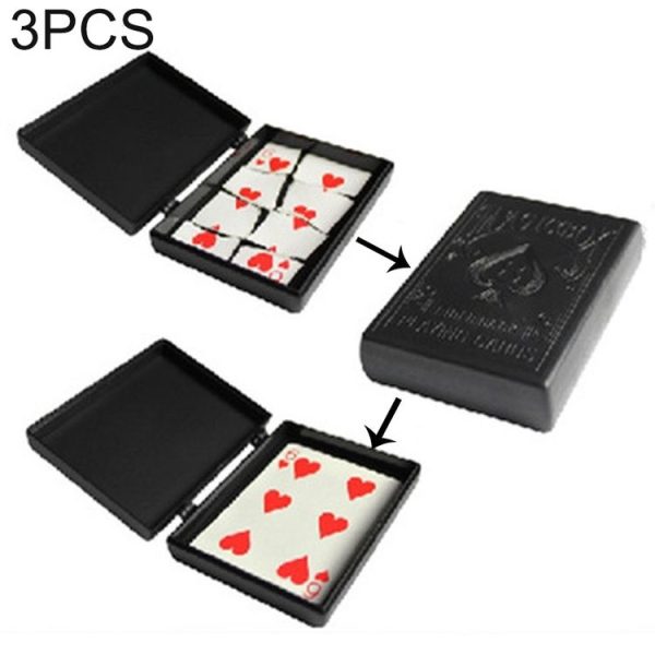 3 PCS Restore Box Broken Paper Card Case Close-up Magic Trick Toy (MG0290) (Black)