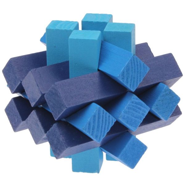 Intelligence Wooden Pull-Apart IQ Puzzle Magic Cube Toy (Blue) - Image 2