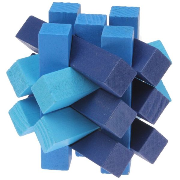 Intelligence Wooden Pull-Apart IQ Puzzle Magic Cube Toy (Blue) - Image 3