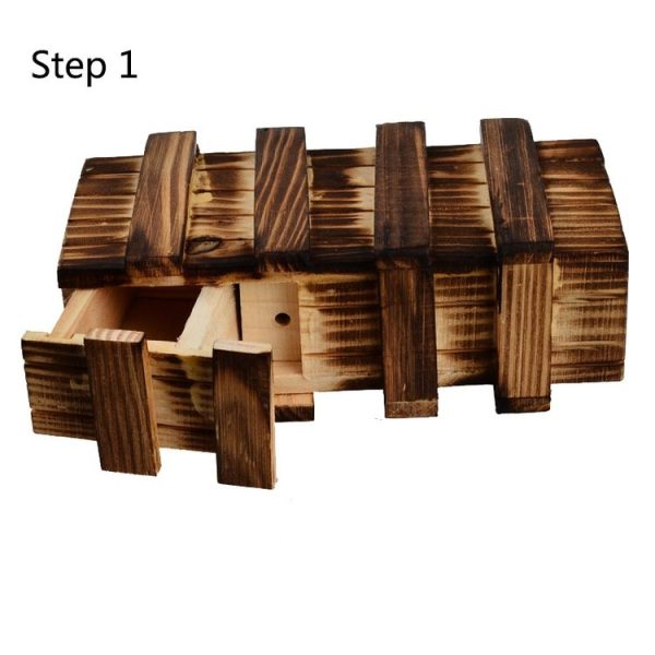 Magic Compartment Wooden Puzzle Box with Secret Drawer, Size: L - Image 4