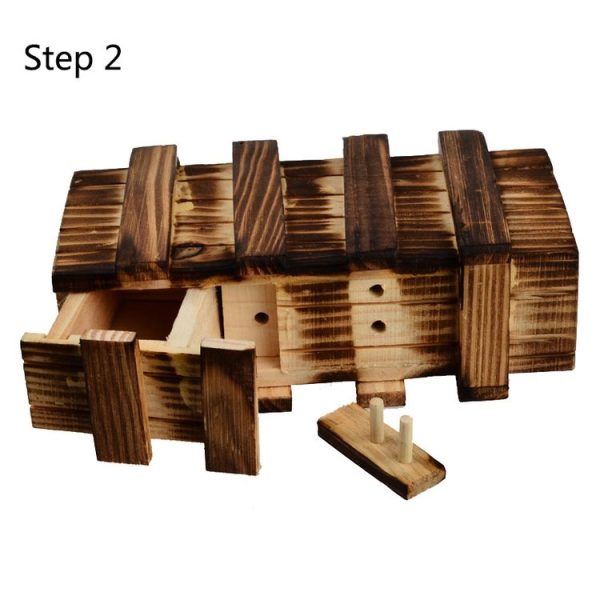 Magic Compartment Wooden Puzzle Box with Secret Drawer, Size: L - Image 5