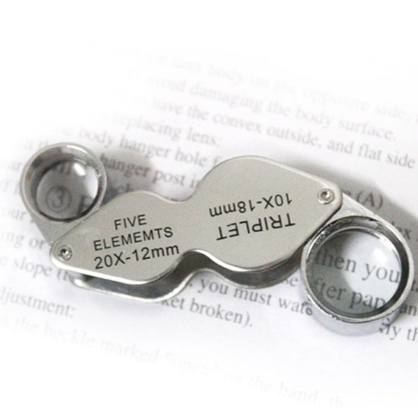 10X - 20X Portable & Rotatable Handheld Jewelry Loupe Magnifier Reading Magnifier (MG22181) (Silver) - Image 2