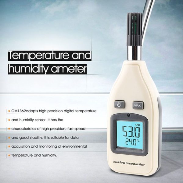 BENETECH GM1362 1.45 Inch Screen Digital Humidity & Temperature Meter (White) - Image 6