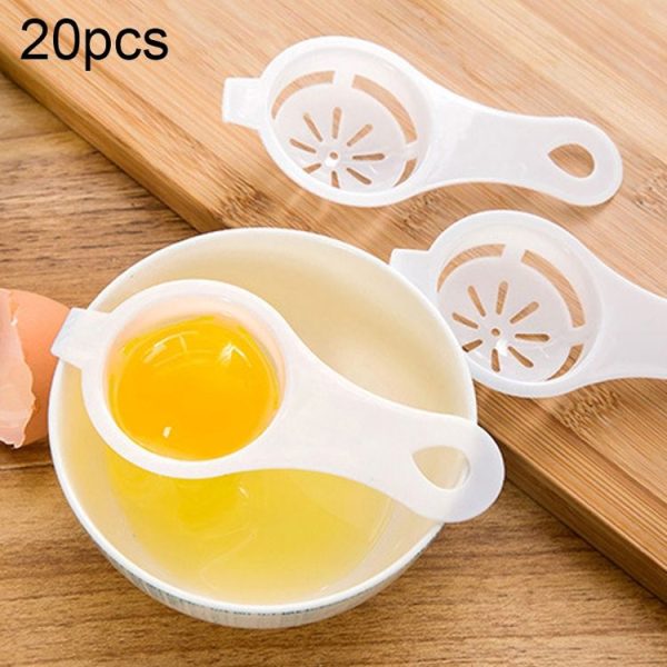 20pcs Separator for Egg White and Yolk (White)