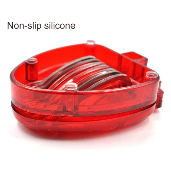 Kitchen Tool Plastic Strawberry Slicer Fruit Knife with Stainless Steel Blade (Red) - Image 5