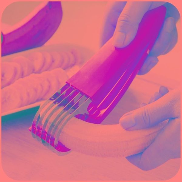 Kitchen Tool Banana Slicer Cutter Chopper for Fruit Salad (Yellow) - Image 3