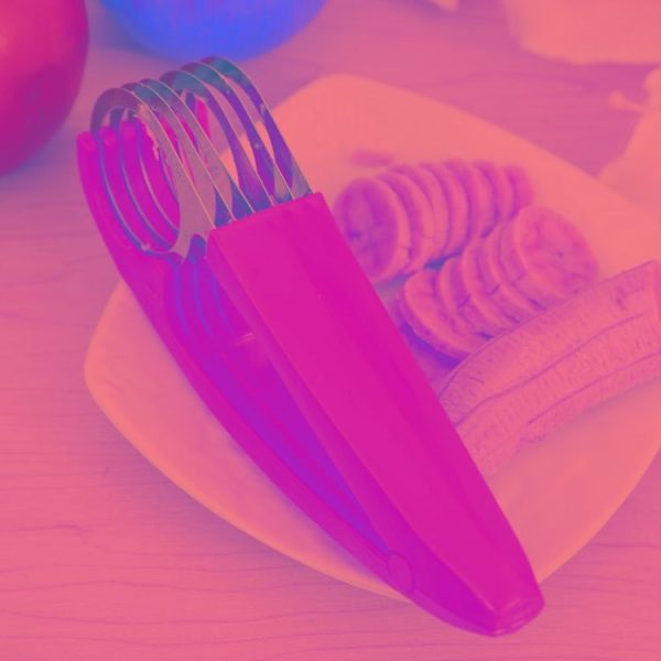 Kitchen Tool Banana Slicer Cutter Chopper for Fruit Salad (Yellow) - Image 6