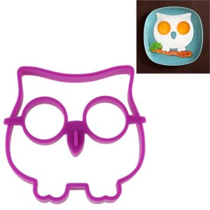 Cartoon Owl Shape Egg Frying Ring Mold Silicone Egg Fried Mould Omelette Mold (Purple)