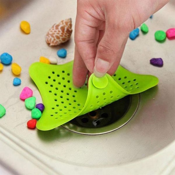 Creative Starfish Shape Rubber Silicone Bath Kitchen Drain Hair Catcher, Random Color Delivery - Image 2