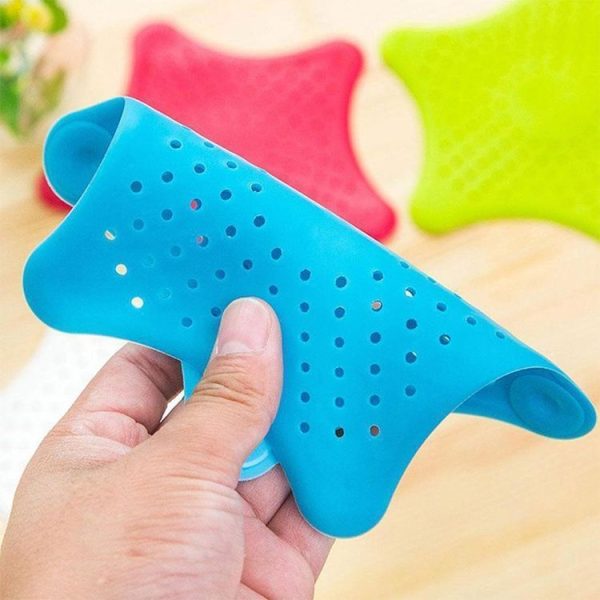 Creative Starfish Shape Rubber Silicone Bath Kitchen Drain Hair Catcher, Random Color Delivery - Image 3