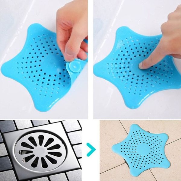 Creative Starfish Shape Rubber Silicone Bath Kitchen Drain Hair Catcher, Random Color Delivery - Image 4