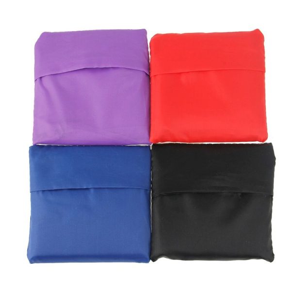 Ripstop Nylon Reusable Grocery Shopping Bag Foldable Travel Pouch (Black) - Image 5