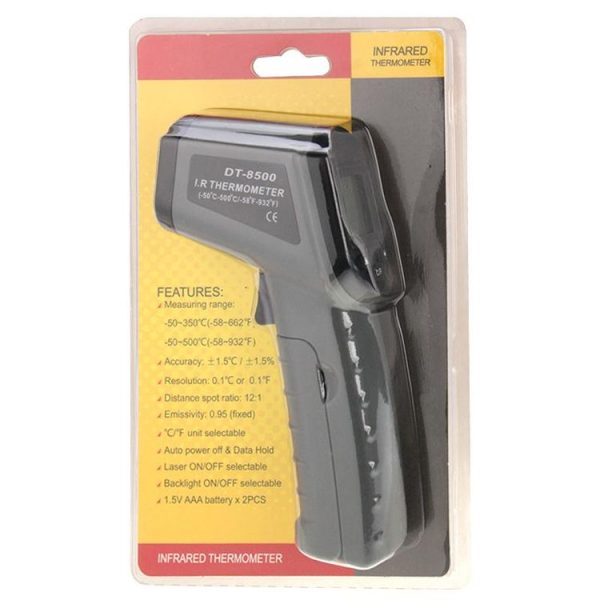 DT-8500 LCD Digital Infrared Thermometer, Temperature Range: -50-500 Celsius Degree (Grey) - Image 9