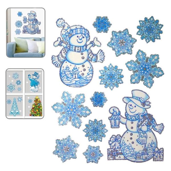 Christmas Series Snow and Snowman Pattern Glitter Window Stickers, Size: 41cm*29cm - Image 2