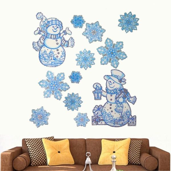 Christmas Series Snow and Snowman Pattern Glitter Window Stickers, Size: 41cm*29cm - Image 4