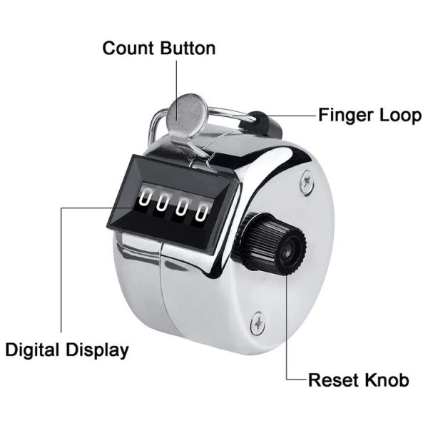 Retro Style 0.8 inch 4-digit Screen Mechanical Manual Metal Counter - Image 2