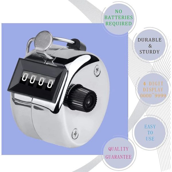 Retro Style 0.8 inch 4-digit Screen Mechanical Manual Metal Counter - Image 4