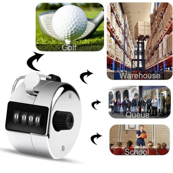 Retro Style 0.8 inch 4-digit Screen Mechanical Manual Metal Counter - Image 5