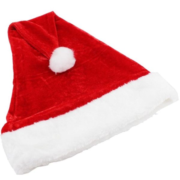Christmas Party Santa Hat Red & White Cap Christmas Hat, Size: 38cm x 29cm - Image 3
