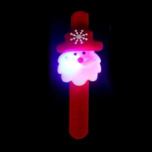 Santa Style Flash Light Merry Christmas Slap Pat Circle Wristband (Flannel Light Santa Claus)