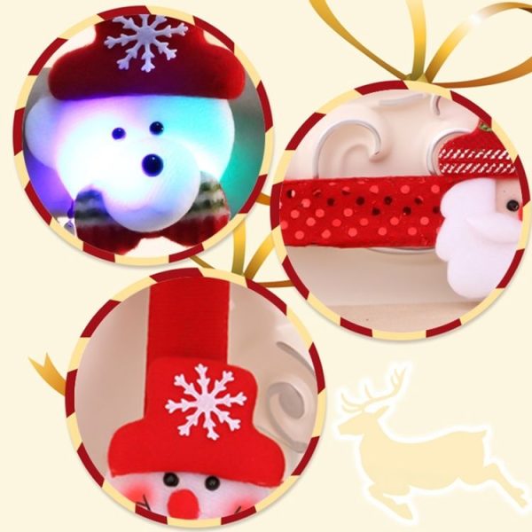 Santa Style Flash Light Merry Christmas Slap Pat Circle Wristband (Flannel Light Santa Claus) - Image 3