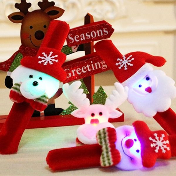 Santa Style Flash Light Merry Christmas Slap Pat Circle Wristband (Flannel Light Santa Claus) - Image 4