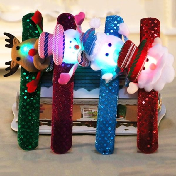 Santa Style Flash Light Merry Christmas Slap Pat Circle Wristband (Flannel Light Santa Claus) - Image 5
