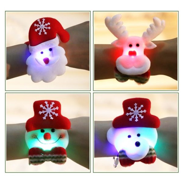 Santa Style Flash Light Merry Christmas Slap Pat Circle Wristband (Flannel Light Santa Claus) - Image 6