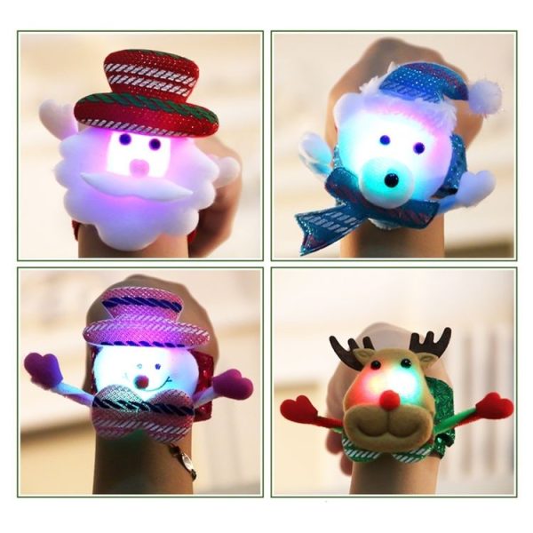 Santa Style Flash Light Merry Christmas Slap Pat Circle Wristband (Flannel Light Santa Claus) - Image 7
