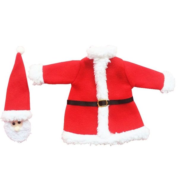Christmas Dinner Table Santa Decoration Cloth Plush Champagne Wine Bottle Bags Sets - Image 5