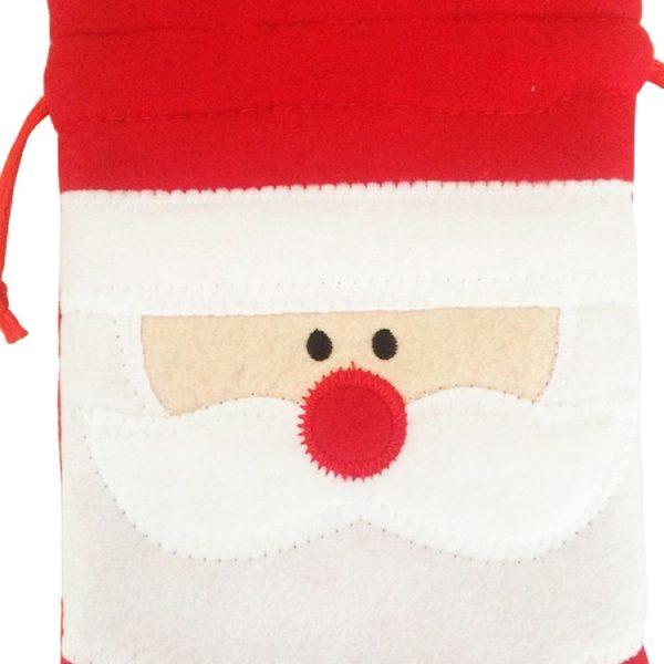 3 PCS Santa Pattern Christmas Dinner Table Decoration Plush Champagne Wine Bottle Bag - Image 4
