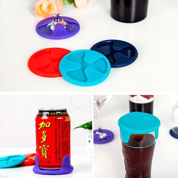 Anti-slip Silicone Red Wine & Tea & Coffee Cup Mat / Cup Lid, Random Color Delivery - Image 6