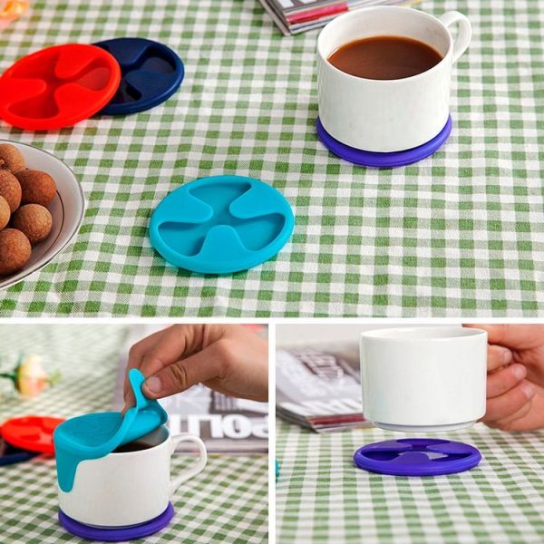 Anti-slip Silicone Red Wine & Tea & Coffee Cup Mat / Cup Lid, Random Color Delivery - Image 7