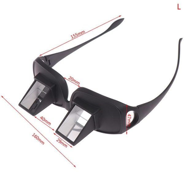 Creative High Definition Horizontal Crystal + Plastic Lie Down Glasses (Black) - Image 2