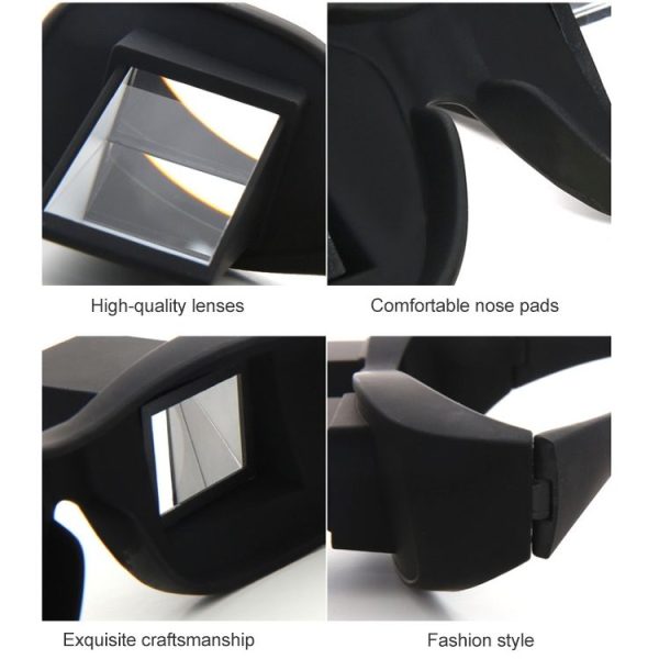 Creative High Definition Horizontal Crystal + Plastic Lie Down Glasses (Black) - Image 5