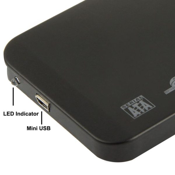2.5 inch SATA HDD External Case, Size: 126mm x 75mm x 13mm (Black) - Image 3