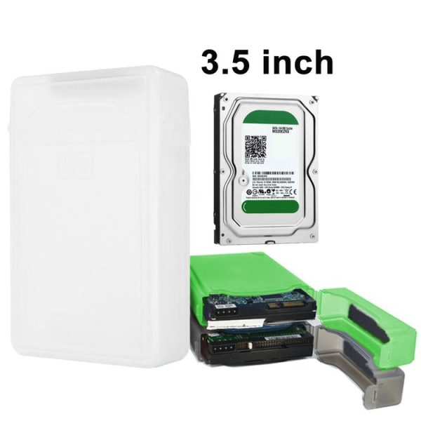 3.5 inch Hard Drive Disk HDD SATA IDE Plastic Storage Box Enclosure Case (White)