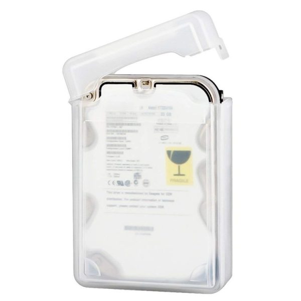 3.5 inch Hard Drive Disk HDD SATA IDE Plastic Storage Box Enclosure Case (White) - Image 3