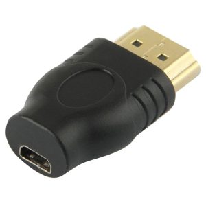 Gold Plated HDMI 19 Pin Male to Micro HDMI Female Adapter (Black)