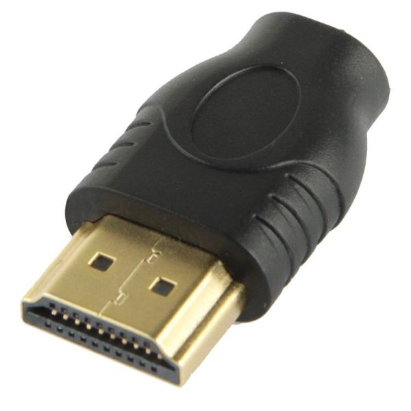 Gold Plated HDMI 19 Pin Male to Micro HDMI Female Adapter (Black) - Image 2