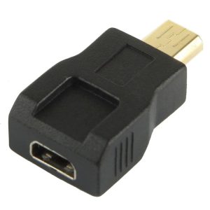 Gold Plated Micro HDMI Male to Micro HDMI Female Adapter (Black)