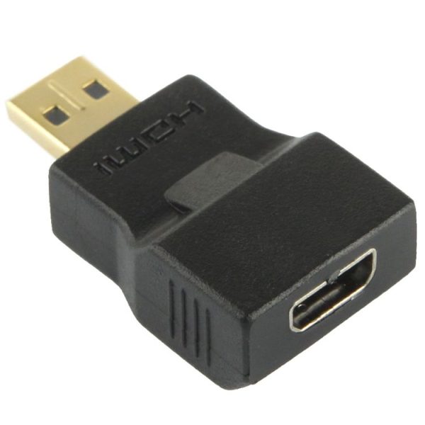 Gold Plated Micro HDMI Male to Micro HDMI Female Adapter (Black) - Image 2