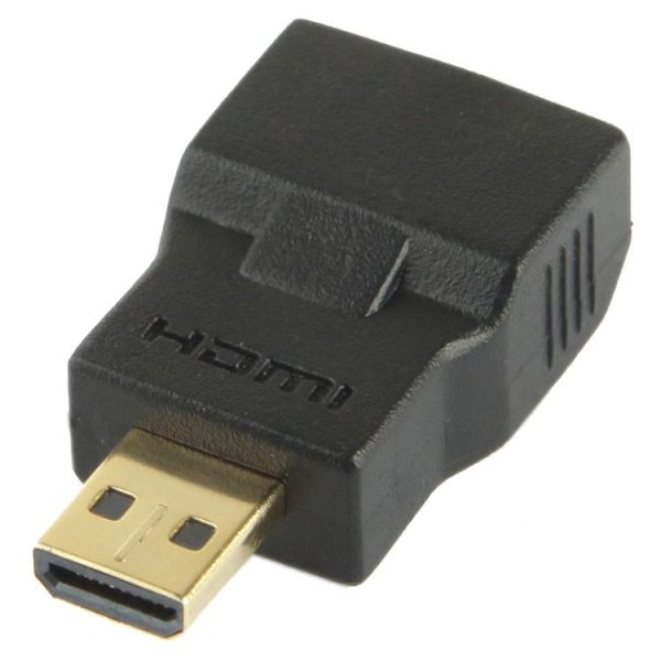 Gold Plated Micro HDMI Male to Micro HDMI Female Adapter (Black) - Image 3