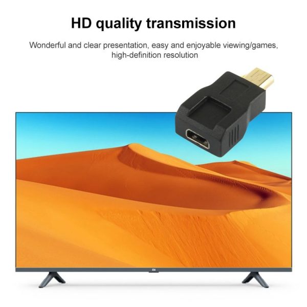 Gold Plated Micro HDMI Male to Micro HDMI Female Adapter (Black) - Image 5