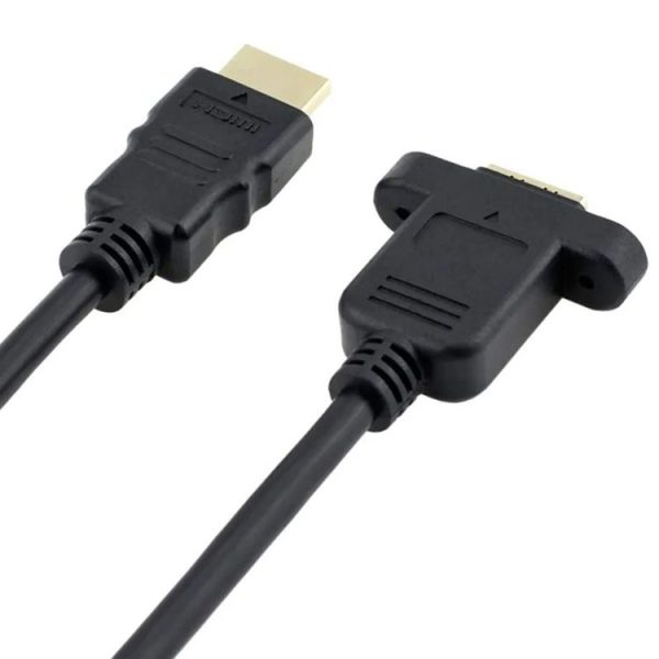 30cm HDMI (Type-A) Male to HDMI (Type-A) Female Adapter Cable with 2 Screw Holes - Image 3