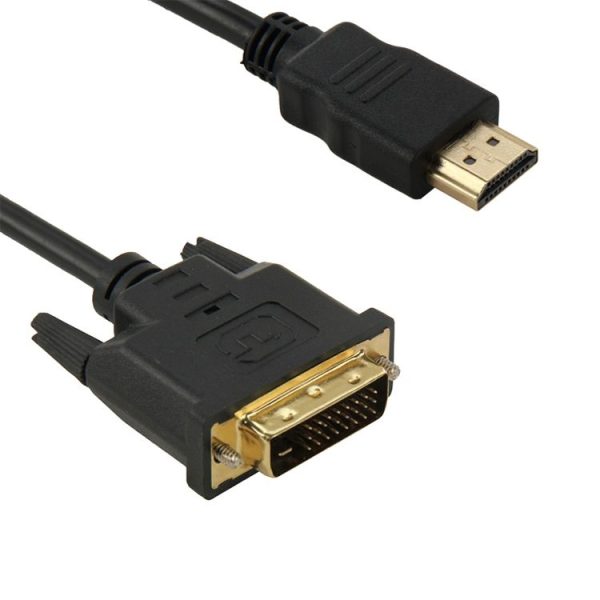 1.8m HDMI (Type-A) Male to DVI 24+1 Pin Male Adapater Cable - Image 2