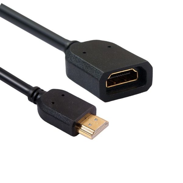 10cm HDMI 19 Pin Male to HDMI 19 Pin Female (AM-AF) Connector Adapter Cable (Black) - Image 3