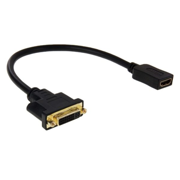 30cm HDMI Female to DVI 24+5 Pin Female Adapater Cable (Black)