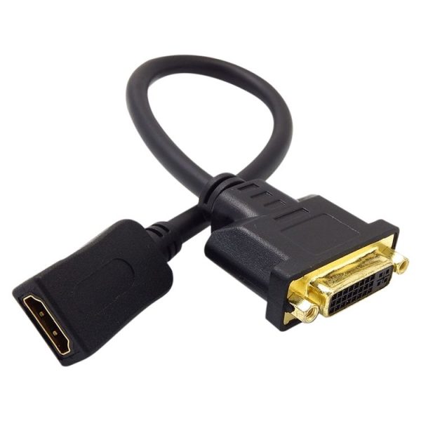 30cm HDMI Female to DVI 24+5 Pin Female Adapater Cable (Black) - Image 2